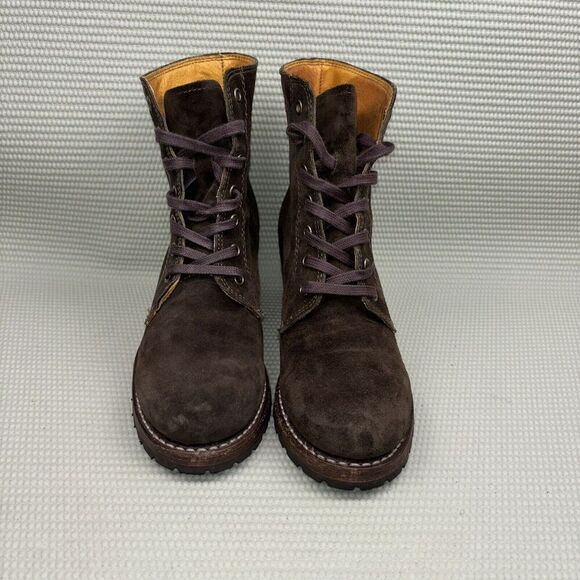 FRYE Sabrina Suede Lace-Up Booties Women’s Size 6.5M Combat Vibram Soles - Picture 3 of 10